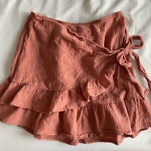 Showpo wrap around burnt orange skirt